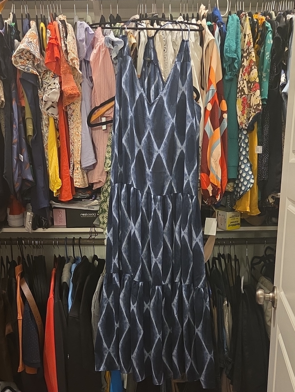 Banana Republic Blue Tie-Dye Maxi Dress